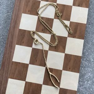 Wishbone pendant Y- necklace